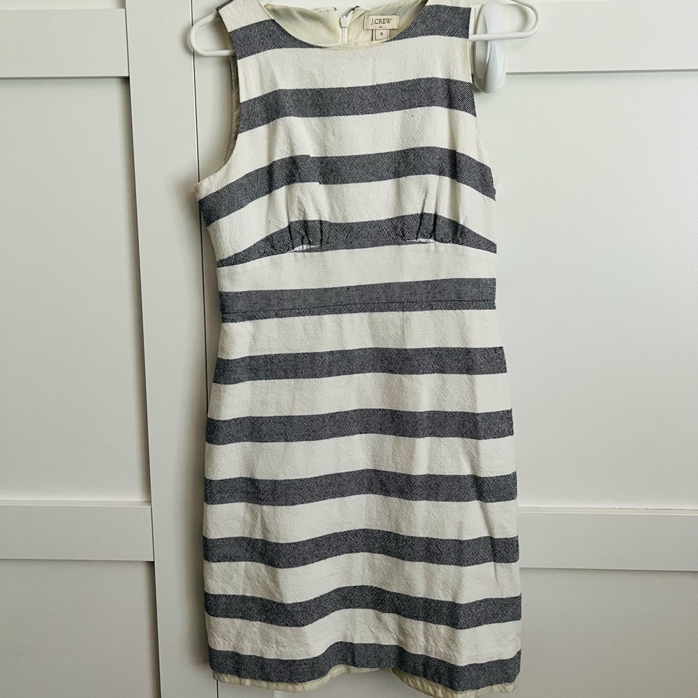 J Crew Stripe Blue & White Dress